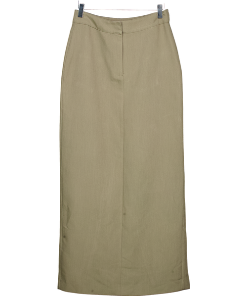 4th & Reckless Green Tailored Column Maxi Skirt In Olive UK 8