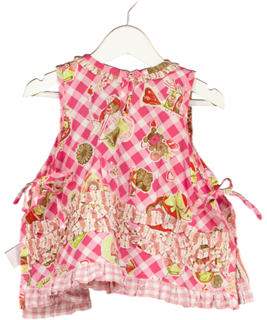 OILILLY Pink Candy Sweet Blouse Side Tie 9-12 Months