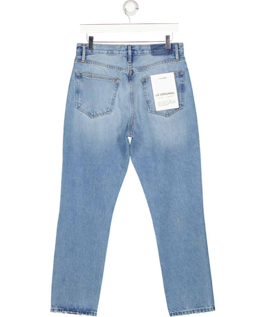 FRAME Blue Mid=blue Le Original High-rise Distressed Straight Jeans W28