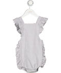 Freya Lillie White / Grey Organic Cotton Frill Sleeve Romper 3-4 Years