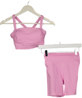 Astoria Pink Luxe Balance Signature Sports Bra And Shorts Set UK S