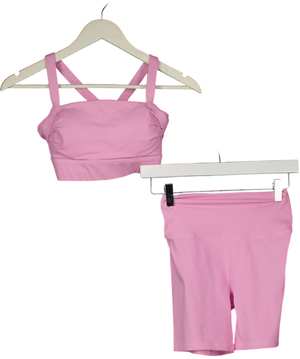 Astoria Pink Luxe Balance Signature Sports Bra And Shorts Set UK S