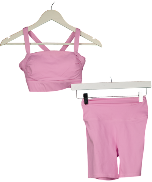 Astoria Pink Luxe Balance Signature Sports Bra And Shorts Set UK S