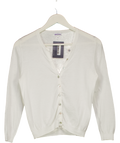 BRORA White Extra Fine Cotton Knit Cardigan UK 8