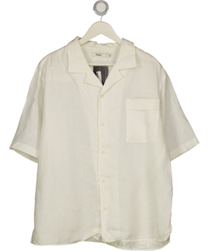 PANGAIA White Linen Shirt Dna Linen Camp Collar Shirt UK L