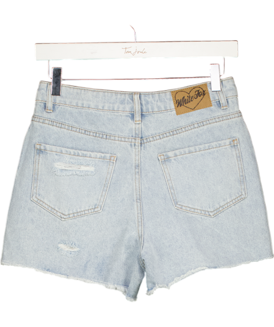 WHITE FOX Blue Ripped Denim Shorts UK S