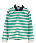 JACADI Grey Cotton Stripe Polo Shirt 8 Years