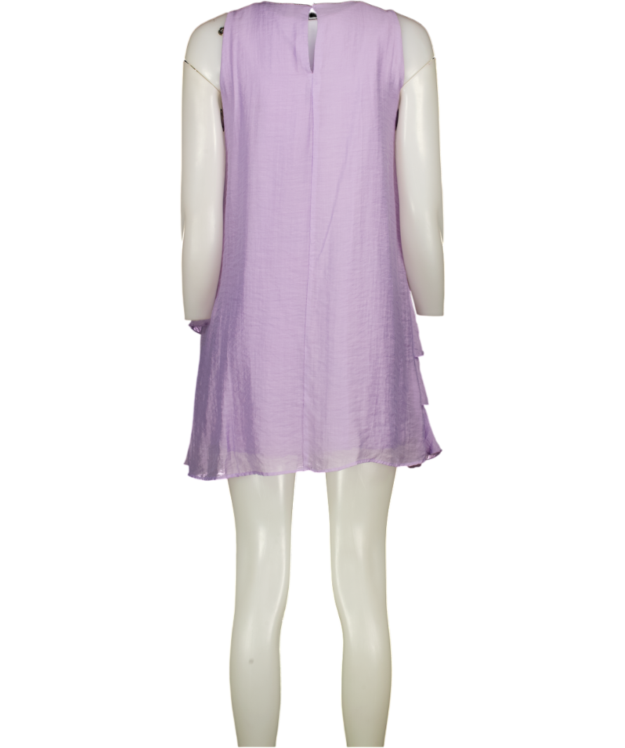 ZARA Purple Lilac Tiered Ruffle Mini Dress UK M
