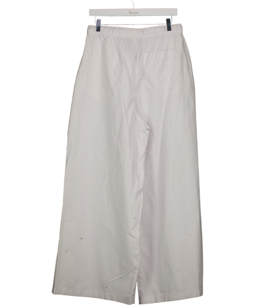 ASOS White Wide Leg Drawstring Trousers UK S