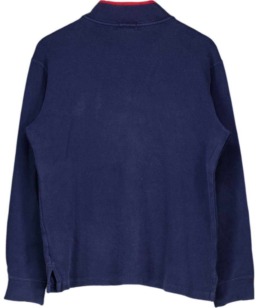 POLO RALPH LAUREN Navy Blue Quarter Zip Top 18-20 Years UK L
