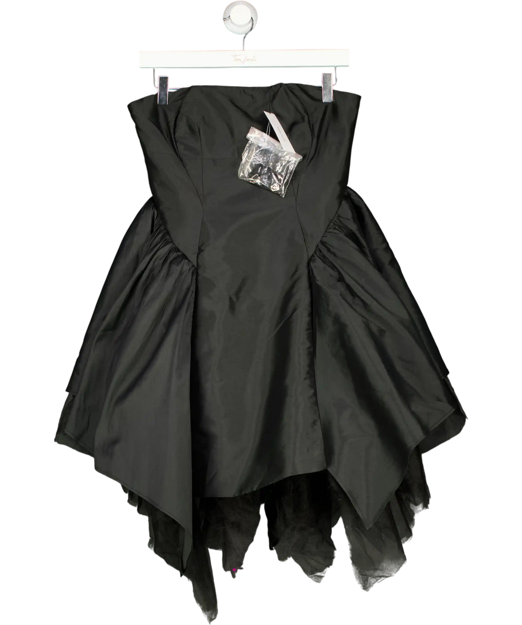 KAREN MILLEN Black Taffeta And Tulle Bandeau Mini Dress UK 8