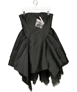 KAREN MILLEN Black Taffeta And Tulle Bandeau Mini Dress UK 8