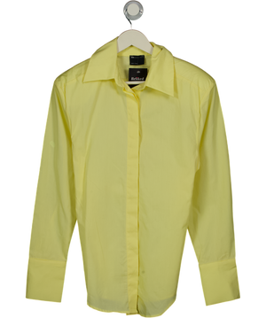 ASOS Yellow Clinched Shirt Mini Dress In Buttermilk UK 8