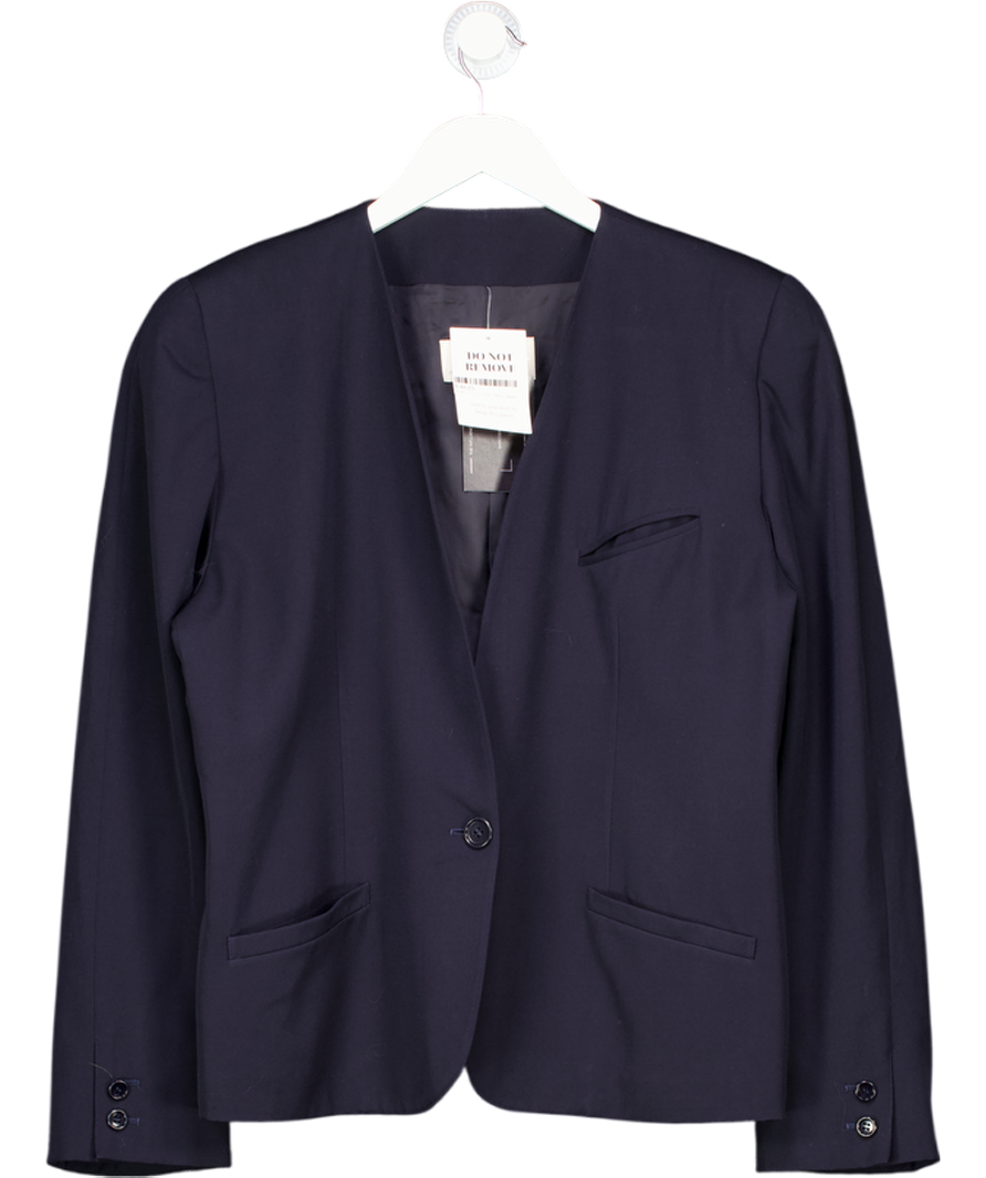 Les Copains Blue Collarless Blazer UK 14