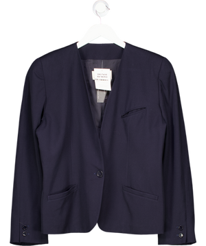 Les Copains Blue Collarless Blazer UK 14