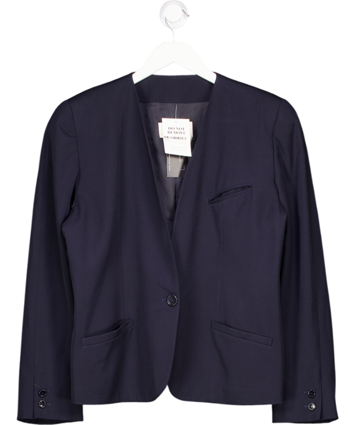 Les Copains Blue Collarless Blazer UK 14