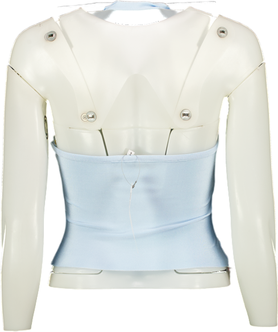 ASOS Design Bandage Scoop Detail Halter Neck Top In Baby Blue UK 10