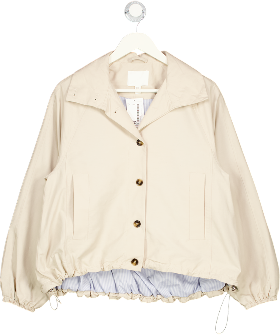H&M Beige Oversized Bubble-hem Jacket UK XXS