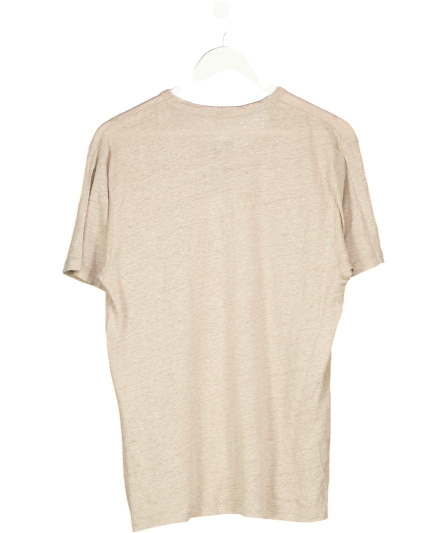 Jac + Jack Brown Line Linen Tee UK S