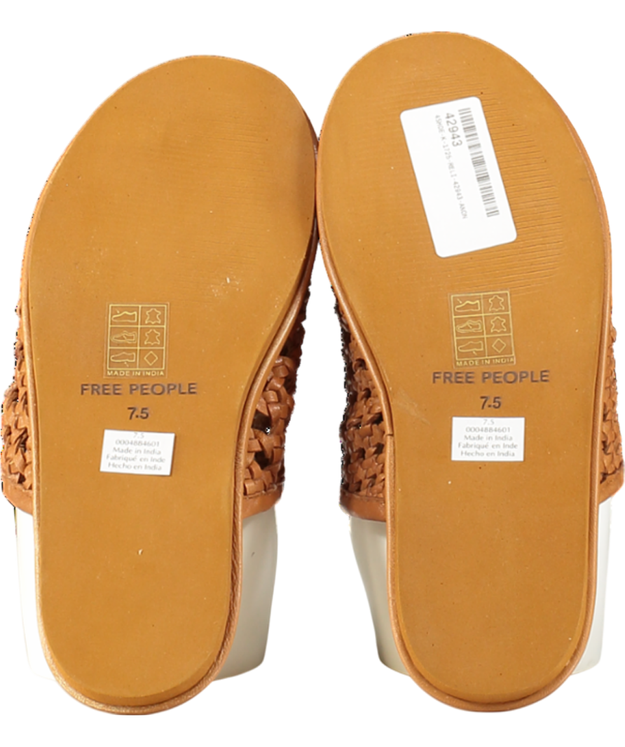 Free People Brown Woven Leather Freya Flats UK 5 EU 38 👠