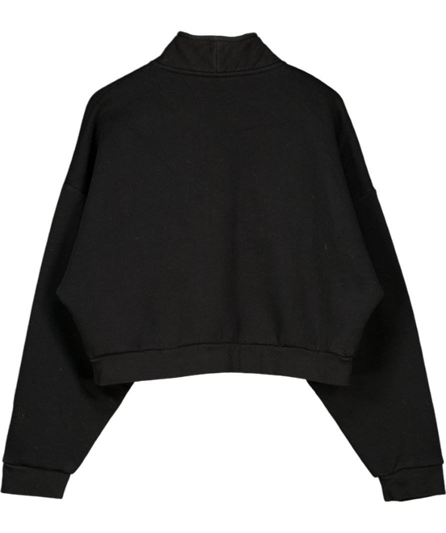 GIRL KNOWS ALL Black Zip Sweatshirt UK M