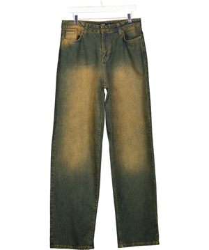 JADED LONDON Black & Brown Acid Washed Baggy Jeans W28