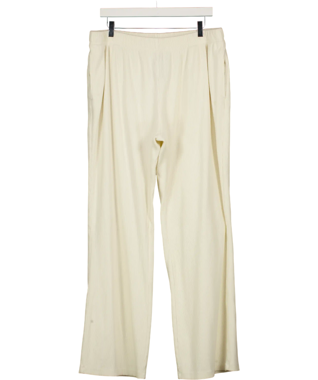 MAEBE Awayday Cream Pleated Wide Leg Trousers UK XXXL