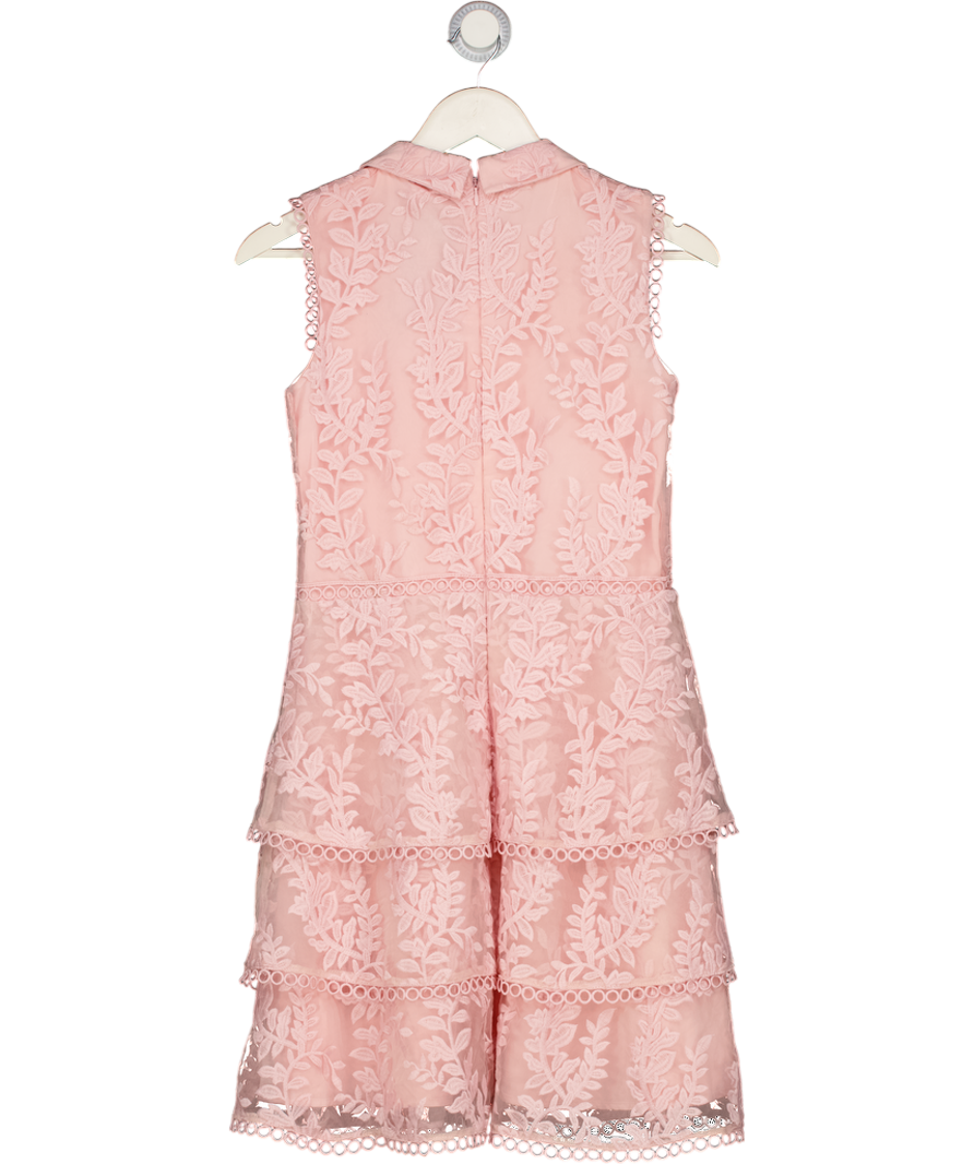 GUESS Baby Pink Tiered Lace Collared Dress 14 Years