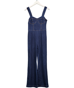 EBBY AND I Blue Denim Corset Top Jumpsuit UK 8