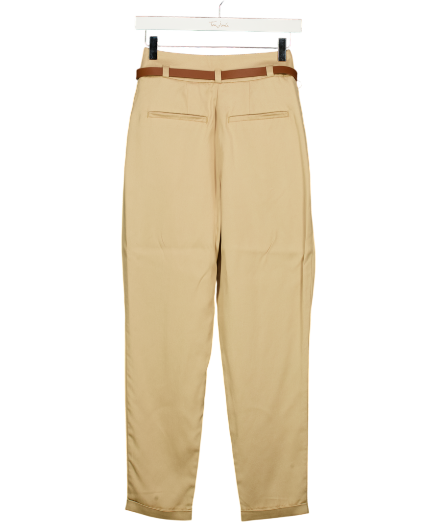 Laura Ashley Beige Tapered Trouser And Belt Set UK 6