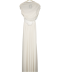HEIRESS BEVERLY HILLS Mesh Drape Detail Asymmetric Drop Waist Maxi Dress In White UK M