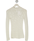 AllSaints Cream Avril Roll Neck Open Stitch Jumper UK S