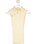 FRANKIES BIKINIS Cream Axel Cable Cloud Knit Sleeveless Sweater UK S