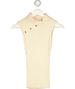 FRANKIES BIKINIS Cream Axel Cable Cloud Knit Sleeveless Sweater UK S