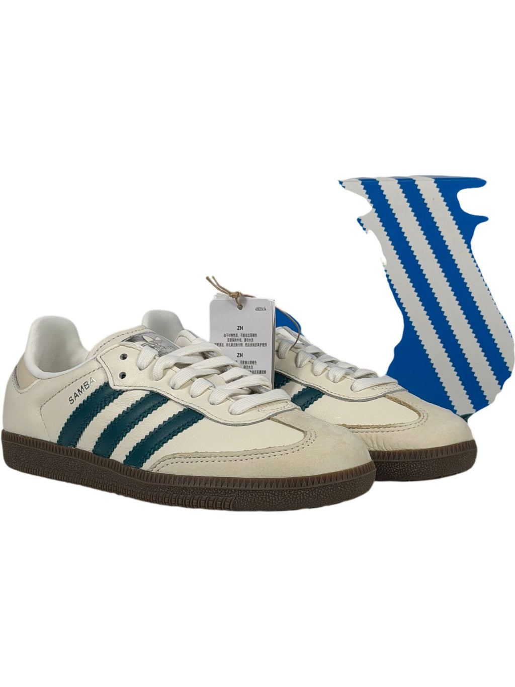 ADIDAS White/brown Samba OG Retro Trainers UK 3