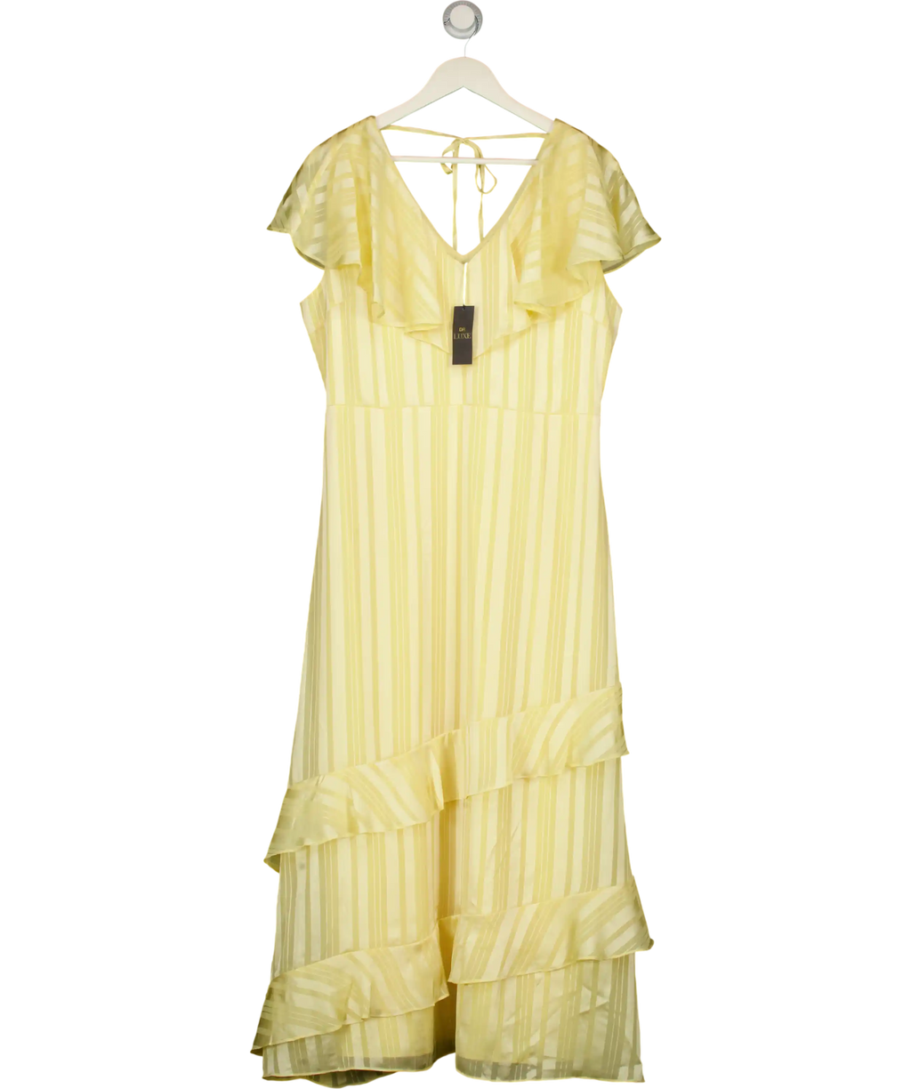 dorothy perkins Dp Luxe Cape Ruffle Midi Dress Yellow UK 14