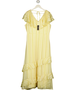 dorothy perkins Dp Luxe Cape Ruffle Midi Dress Yellow UK 14