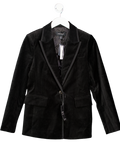 Karen Millen Black Velvet Groisgrain Tailored Blazer UK 10
