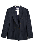 DE SAVARY London Navy Blue Pinstripe Suit Blazer UK S