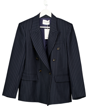 DE SAVARY London Navy Blue Pinstripe Suit Blazer UK S