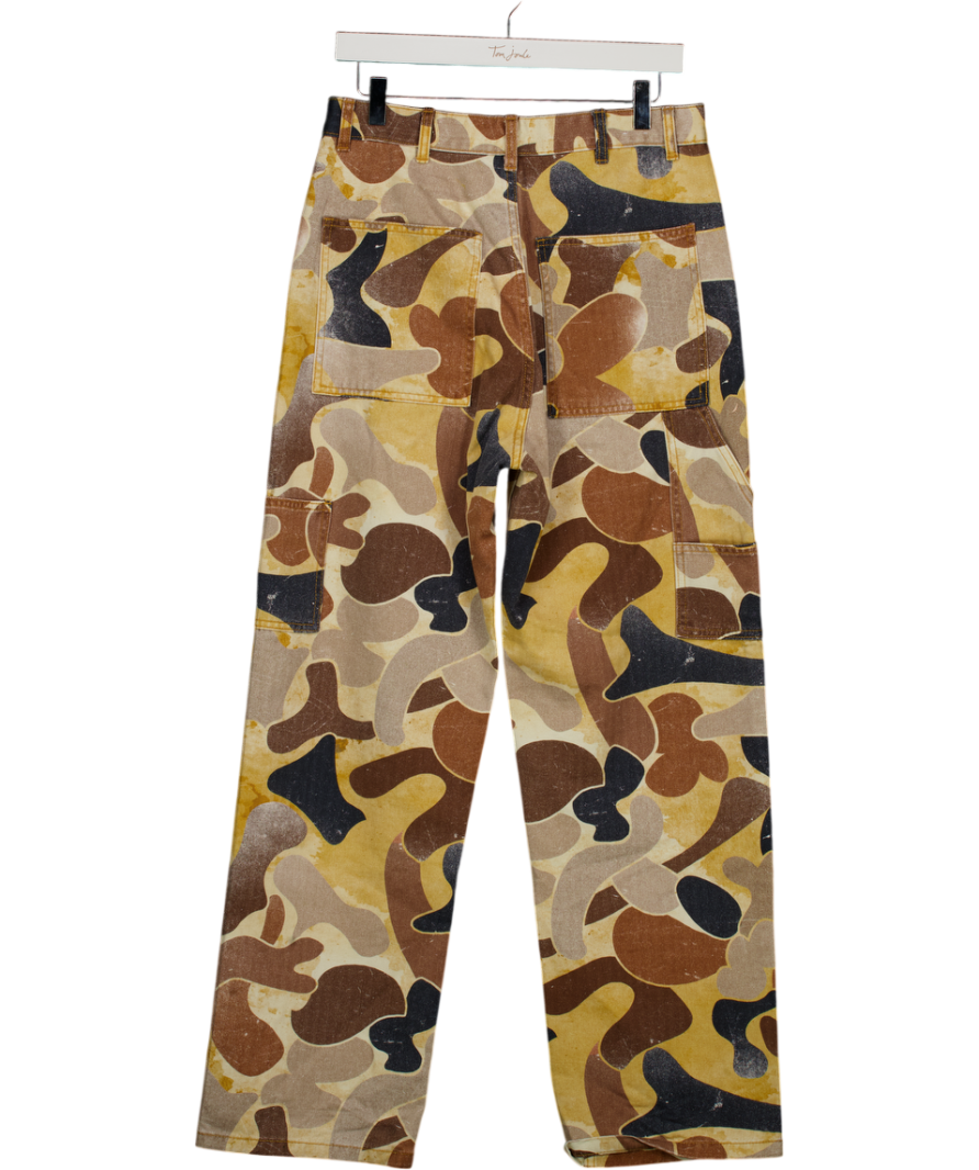 ZARA Brown Abstract Camo Relaxed Carpenter Trousers W29