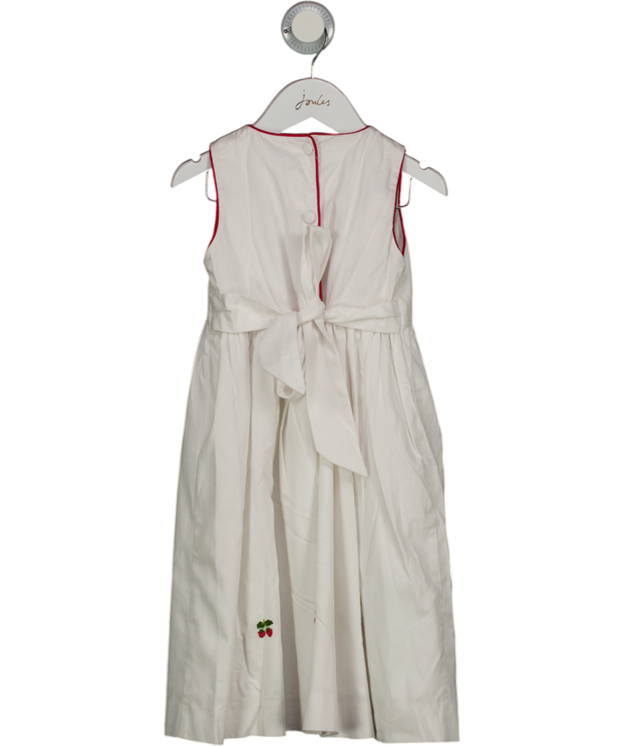 Annafie White Embroidered Strawberries Dress 4 Years
