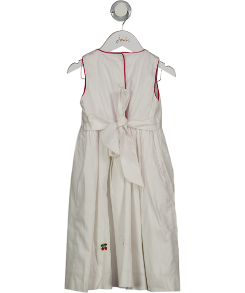 Annafie White Embroidered Strawberries Dress 4 Years