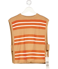 NEVER FULLY DRESSED Orange / Tan Stripe Tank Top UK M
