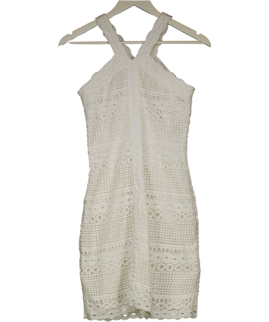 Karen Millen White 100% Cotton Lace Dress UK 8