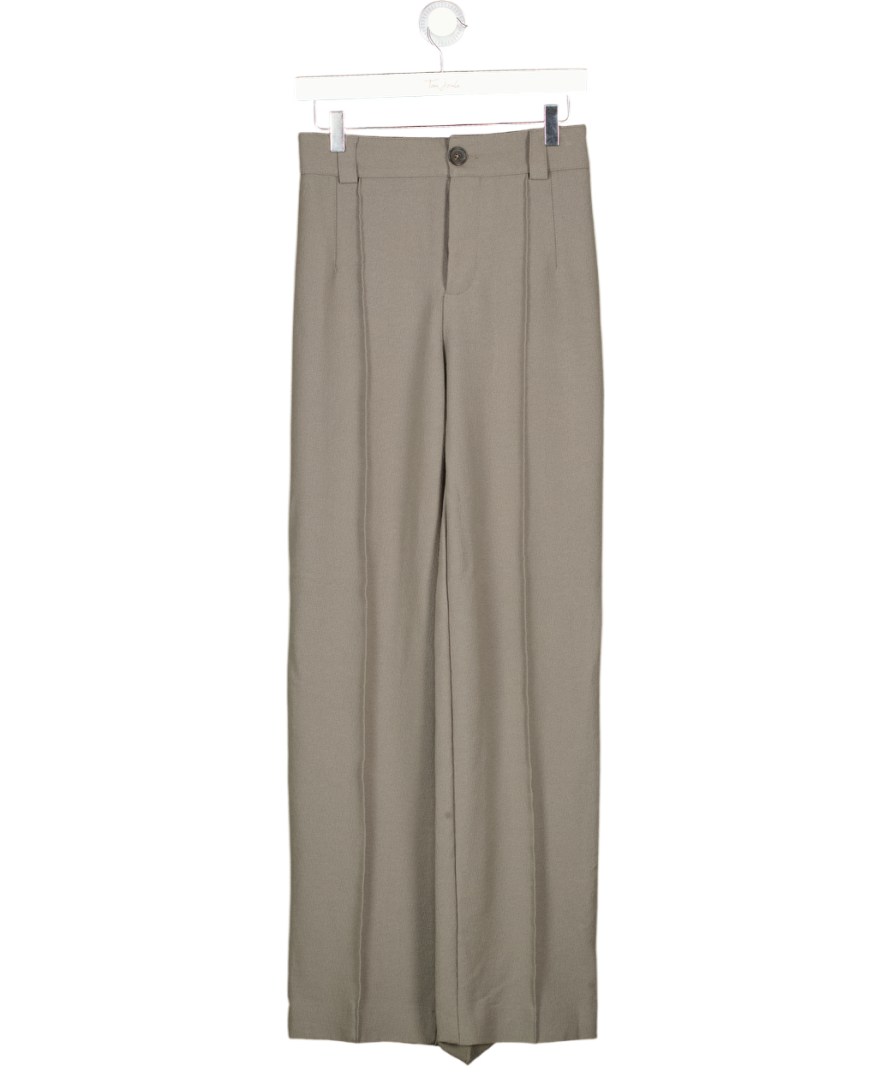 ZARA Grey Full Length High Waist  Trousers UK XS