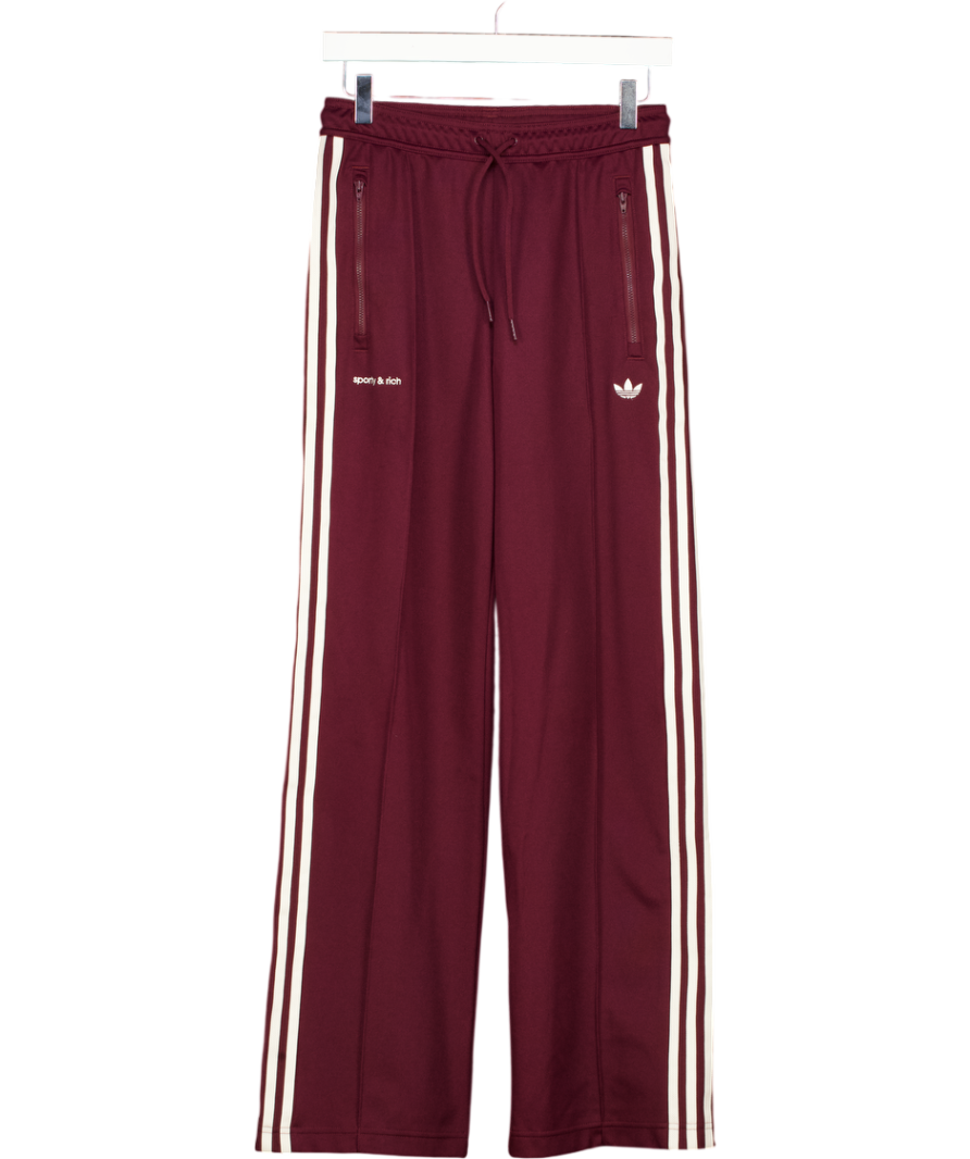 Sporty & Rich X Adidas Originals Adidas Track Pant - Merlot Red UK XS