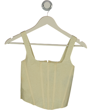 ZARA Yellow Crocket Knitted Corset Top UK S