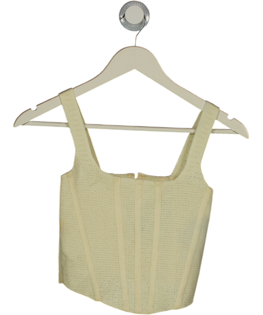 ZARA Yellow Crocket Knitted Corset Top UK S