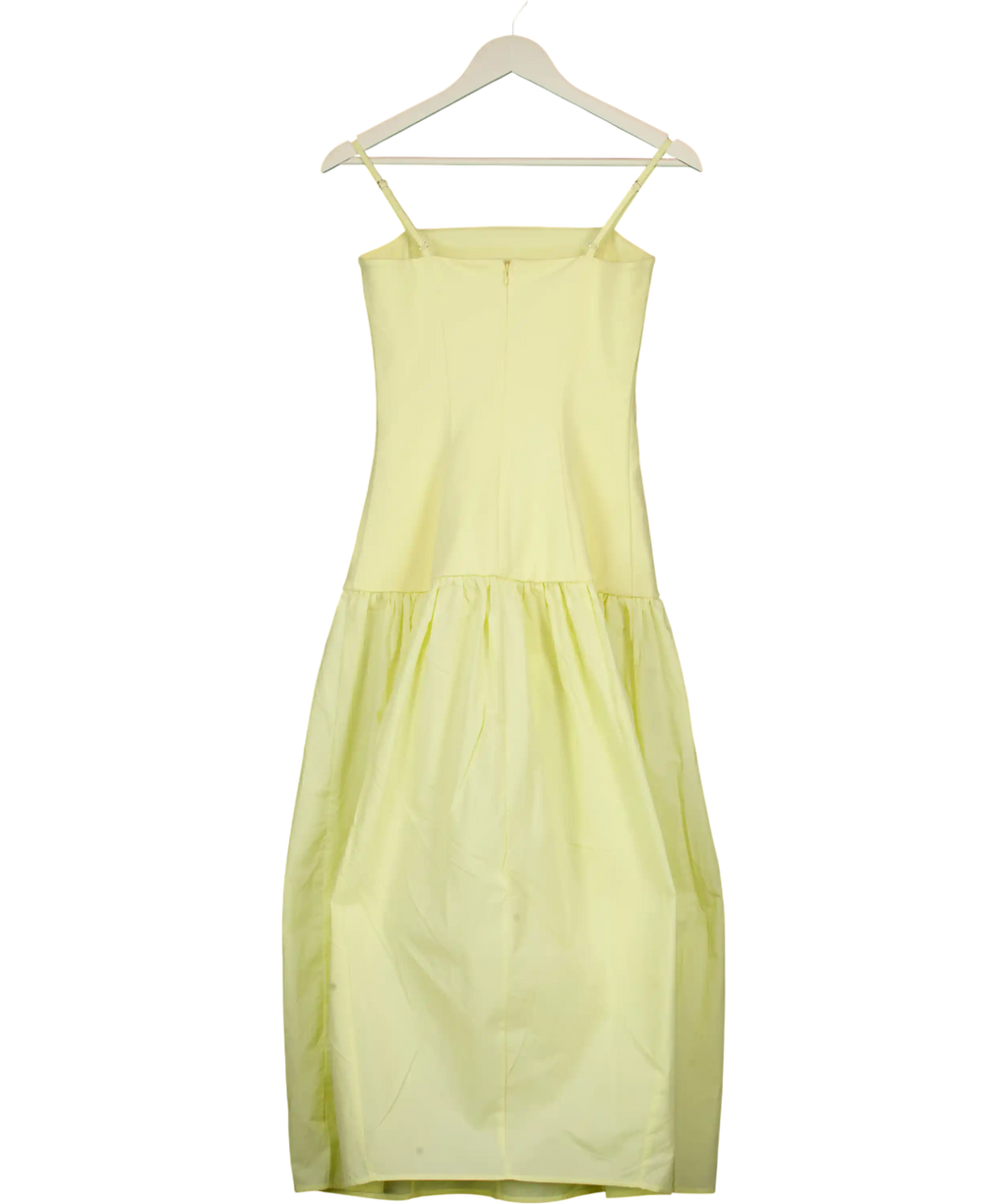 cos Yellow Sculpted Dropped-waist Midi Dress UK S